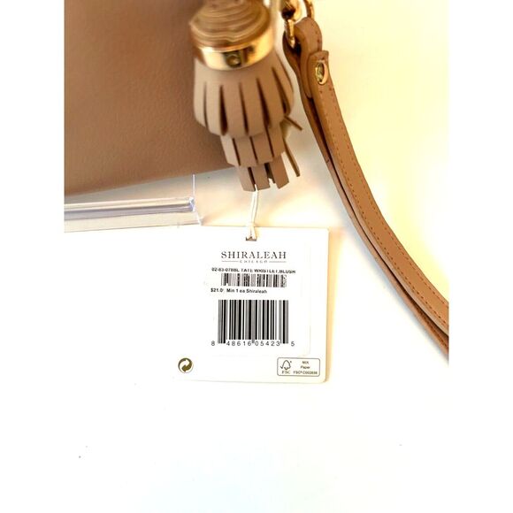 Shiraleah Chicago Vegan Leather tate wristlet Purse Clutch Bag Blush Zip - Picture 3 of 10